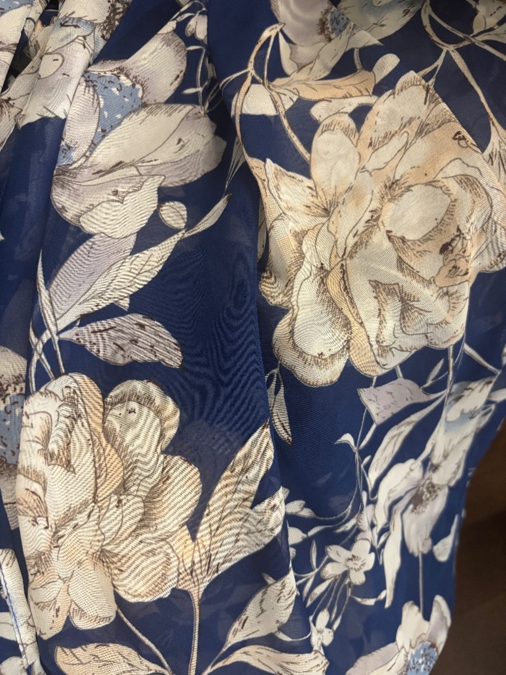 Blue Floral High-Low Flowy Romper (M) - Picture 3 of 6